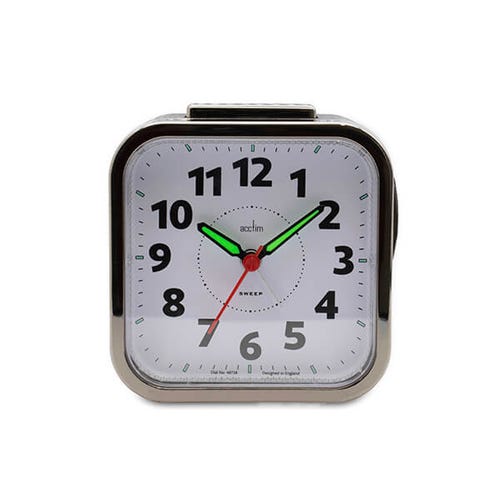 Acctim Otis Non-Ticking Sweep Bell Alarm Clock Black Black/Gunmetal