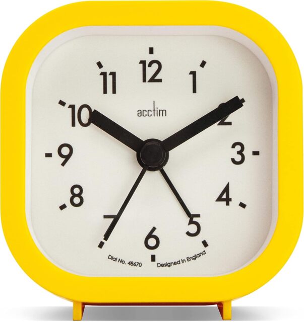 Acctim Robyn Mini Bedside Alarm Clock Yellow Daisy