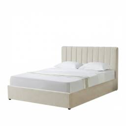 Evelynne Fabric 150cm Kingsize Ottoman Bed Frame with Storage - Beige