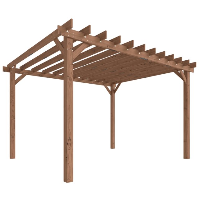 Outsunny 3.6 x 3 m Wooden Pergola Gazebo Grape Trellis, Maple Wood-effect Brown Maple wood-effect 360 x 300 x 224 cm