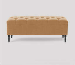 150cm Swiss Chesterfield Ottoman Storage Bench- Plush Velvet Shoe Bench - Mink Upholstery Footstool with Storage