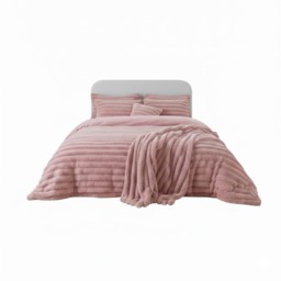 Luxury Teddy Cord Design Bedding Set Ultra Soft Cozy Stylish Comfort Pink Single