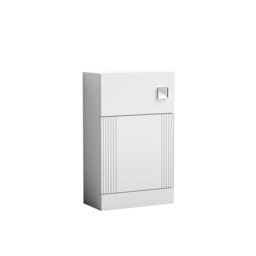 Balterley Modern Bathroom Retro Floor Standing WC Back to Wall Toilet Unit White Satin White