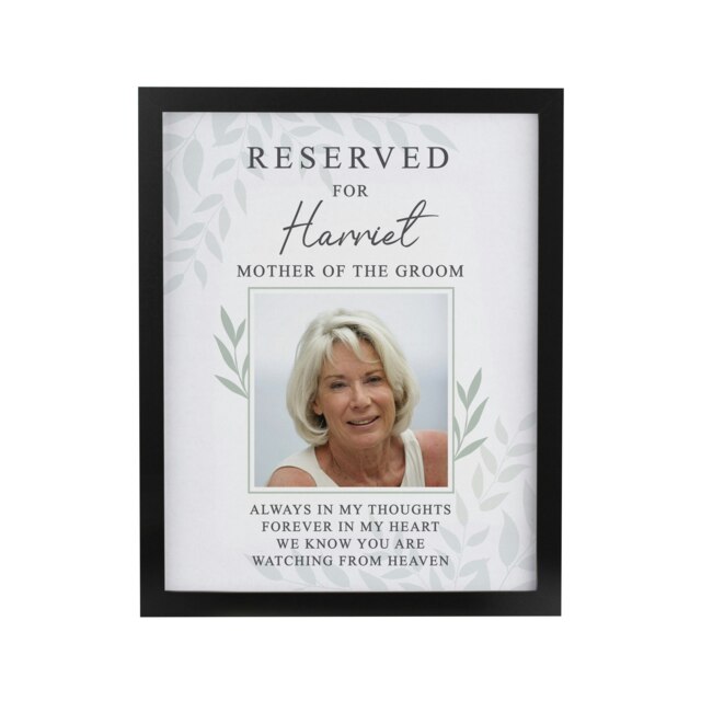 Personalised Reserved For Photo Upload Black Poster Frame Black One Size