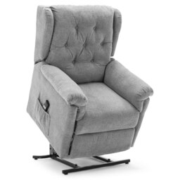 Barnsley Fabric Electric Single Motor Rise Recliner Mobility Armchair (Grey)