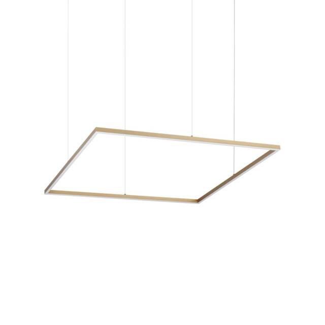 Oracle Slim Square 90cm Non Dim 3000K Round Integrated LED Pendant Ceiling Light Brass 5200lm