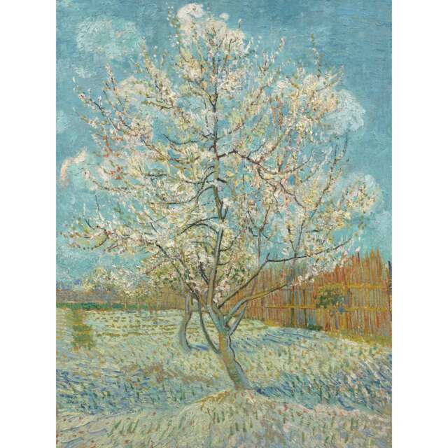 Van Gogh Old Master Painting The Pink Peach Tree Large Wall Art Print 18x24 Inch Multi