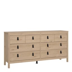 Barcelona Double Dresser 8 Drawers in Jackson Hickory Oak