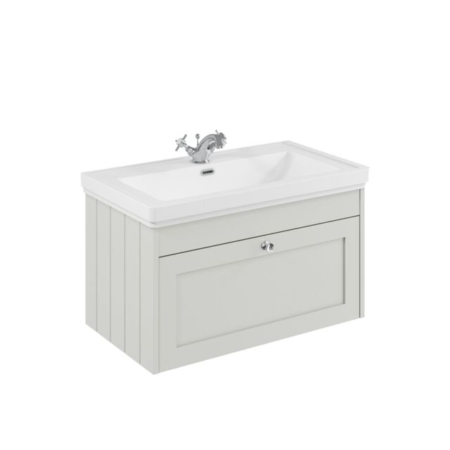 Balterley Wall Hung 1 Drawer Unit with Classic Basin 1 Tap Hole White 431 x 800 x 453mm