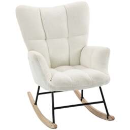 HOMCOM Tufted Rocking Chair with Side Pockets