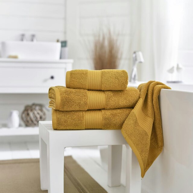 Bliss 650gsm Pima Cotton Supersoft Fluffy Towels Multi Saffron Hand towel