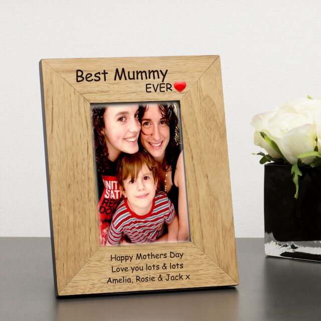 Personalised Best Mummy Ever Wood Frame Mothers Day Gift for Mum