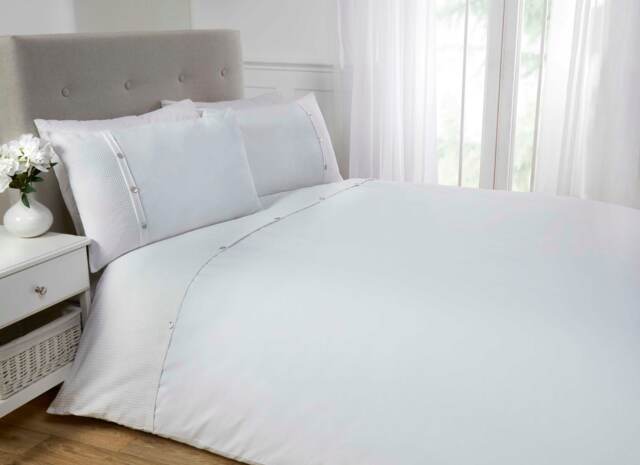 5th Avenue Polycotton Fabric Duvet Cover Set with Pillowcase White Double