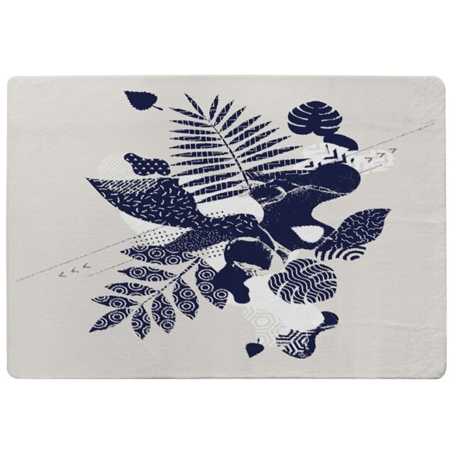 Decorative Leaf Prints Rug Multi