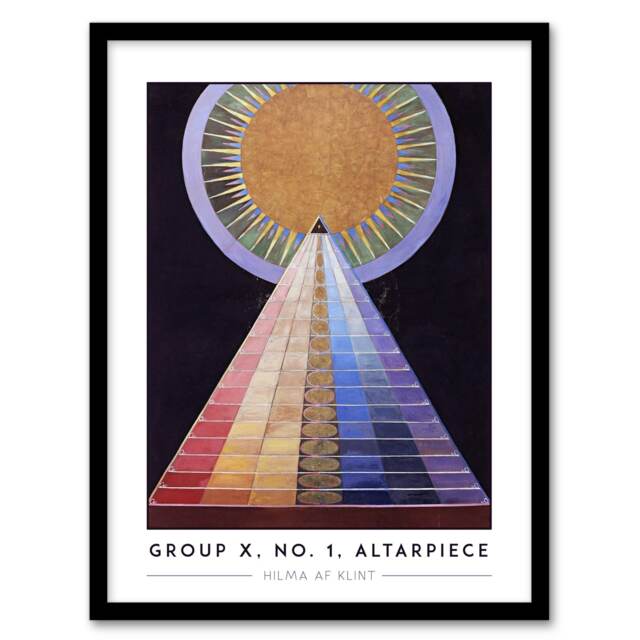 "Hilma Af Klint Group X No 1 Altarpiece Abstract Framed Wall Art Print 12X16"" Multi"