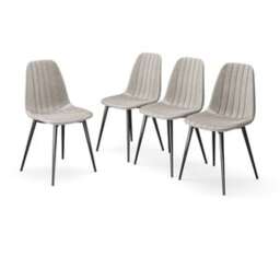 URBNLIVING Carlo Velvet Dining Chairs With Padded Seat Brown Taupe Not provided 4