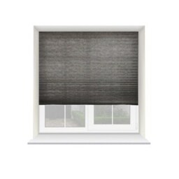90cm Charcoal Grey Temporary Self Adhesive Dimout Pleated Window Blind 200cm Drop Grey Grey