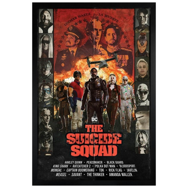 Black Wooden Framed The Suicide Squad (Team) Maxi Poster Multi