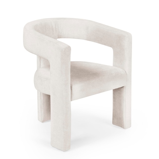 Dorella Premium Cream Chenille Upholstered Dining Chair