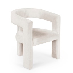 Dorella Premium Cream Chenille Upholstered Dining Chair