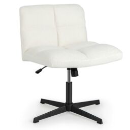 COSTWAY Armless Home Office Chair Swivel Desk Chair White White
