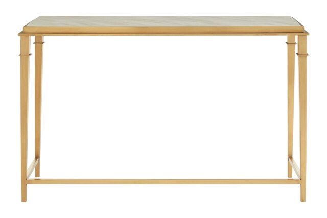 Orsina Elegant Rectangular Console Table, Marble Top Console Table For Livingroom, Gold Design Hallway Table