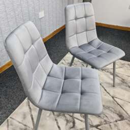 Dining Chairs Set Of 2 Grey Tufted Chairs Velvet Chairs Seats