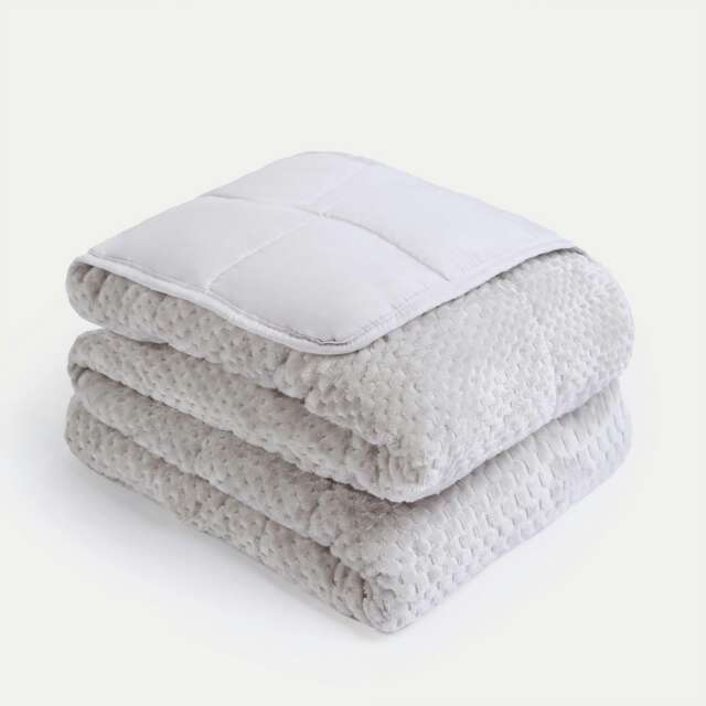 OHS Waffle Fleece Sensory Weighted Blanket 8kg, 150x200cm - Silver