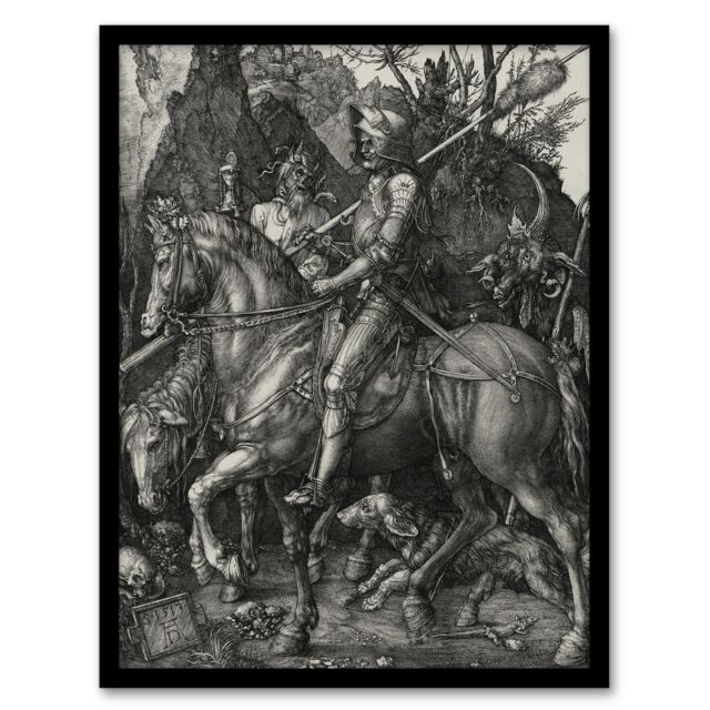 Albrecht Durer Knight Death and the Devil Framed Wall Art Picture Print A3