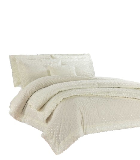 Richmond Polycotton Luxury Duvet Cover Set With Pillowcase Cream Double 1