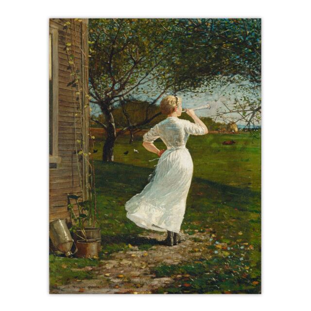Blowing the Dinner Horn Winslow Homer Huge Wall Art Print 18X24 In