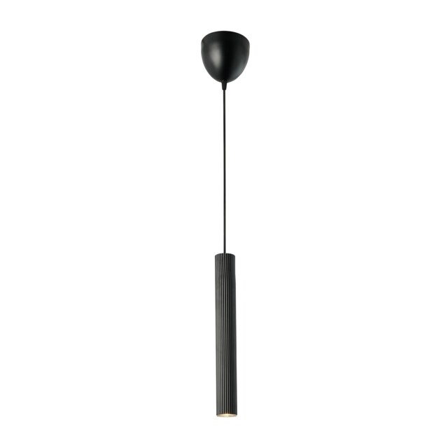 Nordlux Vico Indoor Pendant Light Black Metal GU10 Ribbed - Mains Powered, IP20