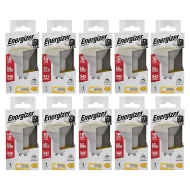 Energizer LED GU10 345lm 3.6W 3000K (Warm White) Light Bulb - Pack of 10