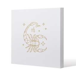 Zodiac scorpio horoscope in gold & white (canvas) / 61 x 61 x 4cm Multi