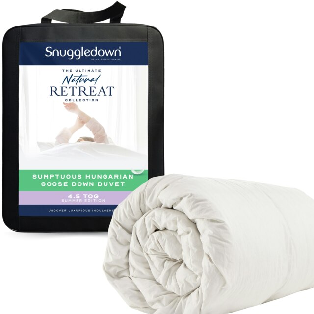 Snuggledown Hungarian Goose Down Duvet, 4.5 Tog, Single White