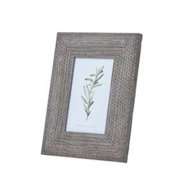 "Woven Photo Frame 4 x 6 - Wood - L1 x W19 x H24 cm - Grey Brown 4"" x 6"""