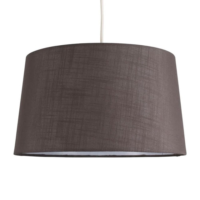 ValueLights Doretta Taper Grey Faux Linen Pendant Table Shade