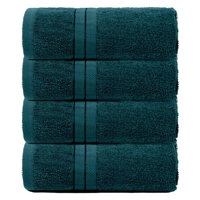 OHS 4 x Soft Luxury 100% Cotton 500GSM Bathroom Hand Towels, 50x80cm - Dark Teal