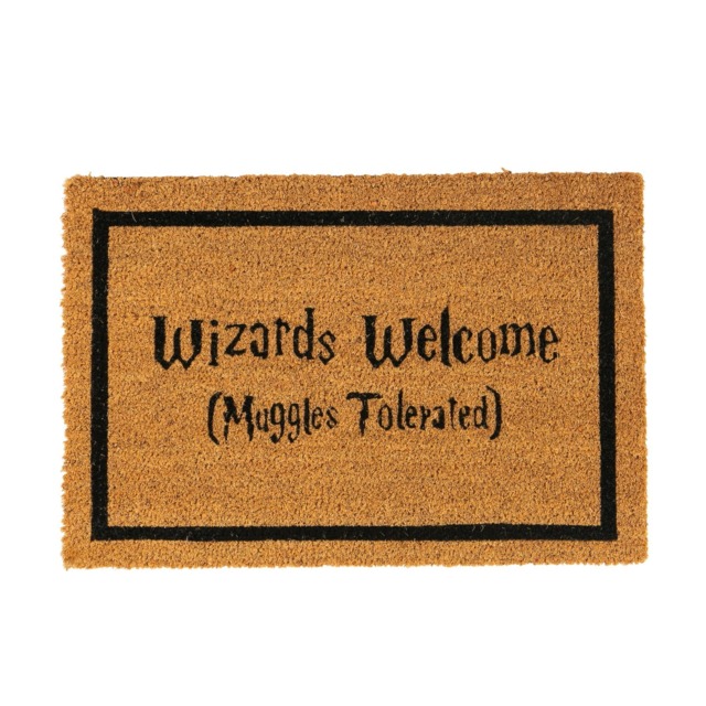 Nicola Spring Halloween Coir Door Mat - 60 x 40cm - Wizards Welcome - Decorative Indoor Front Door Entry Dirt Trapper Rug Doormat