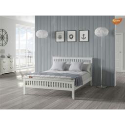 "4ft 6"" Double Aldershot White Shaker Style Wood Bed Frame - (146cm)"