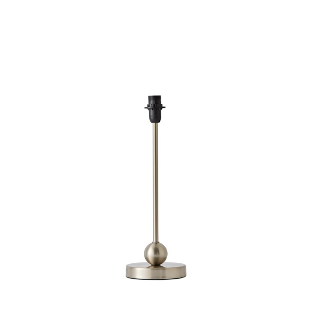 ValueLights Theydon Brushed Chrome Single Stem Metal Ball Table Lamp Base