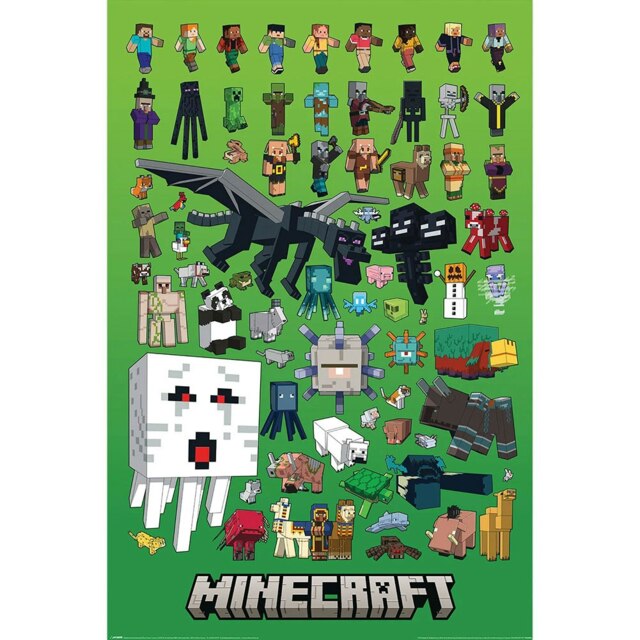 Minecraft Character Montage Poster - Multicoloured - 91cm x 61cm