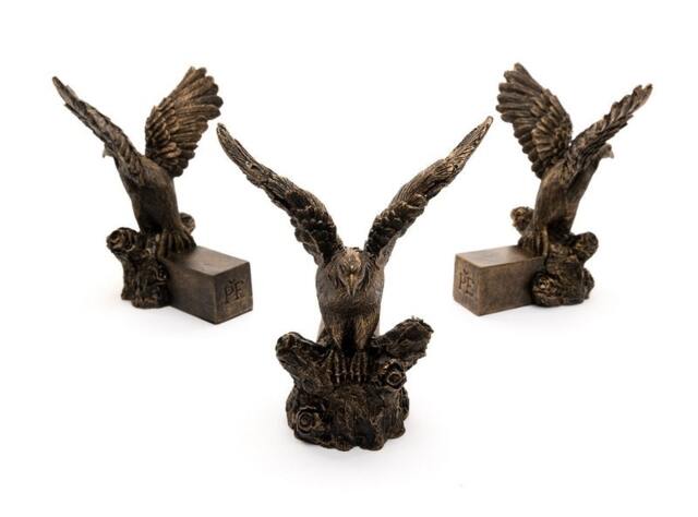 American Bald Eagle Plant Pot Feet - Set of 3 - L9.2 x W9.5 x H11.5 cm Brown