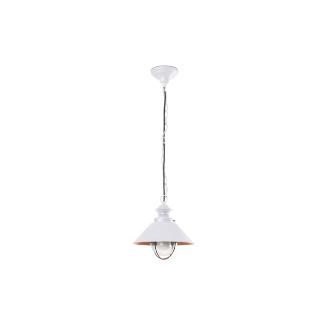 Ntica 1 Light Small Outdoor Ceiling Pendant Light White, Copper, E27