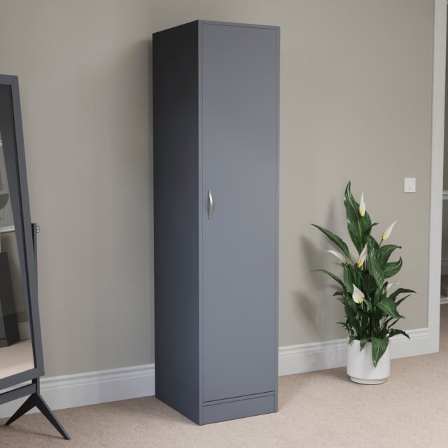 Vida Designs Riano 1 Door Wardrobe With Shelf & Clothes Rail, Grey