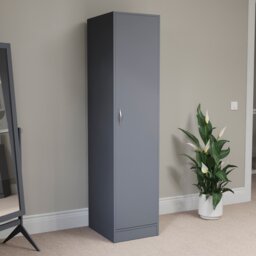 Vida Designs Riano 1 Door Wardrobe With Shelf & Clothes Rail, Grey