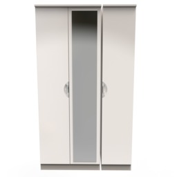Holborn Triple Mirror Wardrobe in Kashmir Gloss & Kashmir (Ready Assembled) Cream Kashmir Gloss & Kashmir