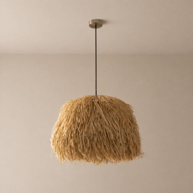 CGC Gilli Large Natural Raffia Lampshade 67 cm Easy-Fit Pendant