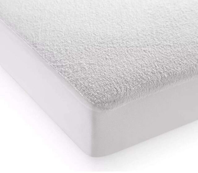 Plush Collection Terry Finish Waterproof Mattress Protector in White - Three Quarter