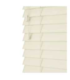 60cm Misty White Smooth Finish Faux Wood Venetian Blinds with Strings (120cm Drop) White White